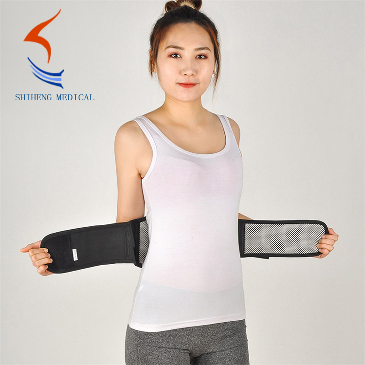 Self heating waist support belt with steel strip